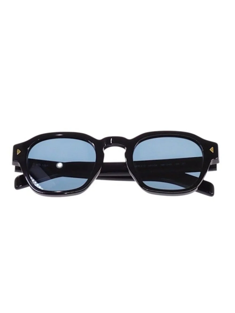 Prada Metal Plaque Sunglasses Eyewear Black Turquoise Blue Gold